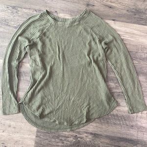 Green waffle long sleeve